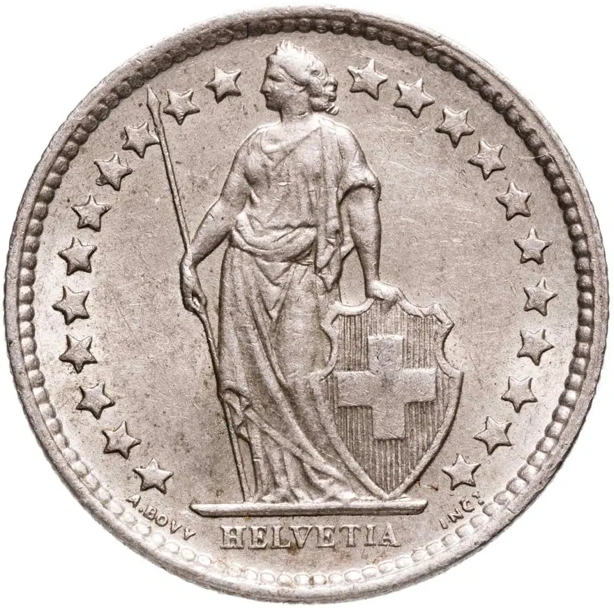 Швейцария 1/2 франка (franc) 1963, реверс