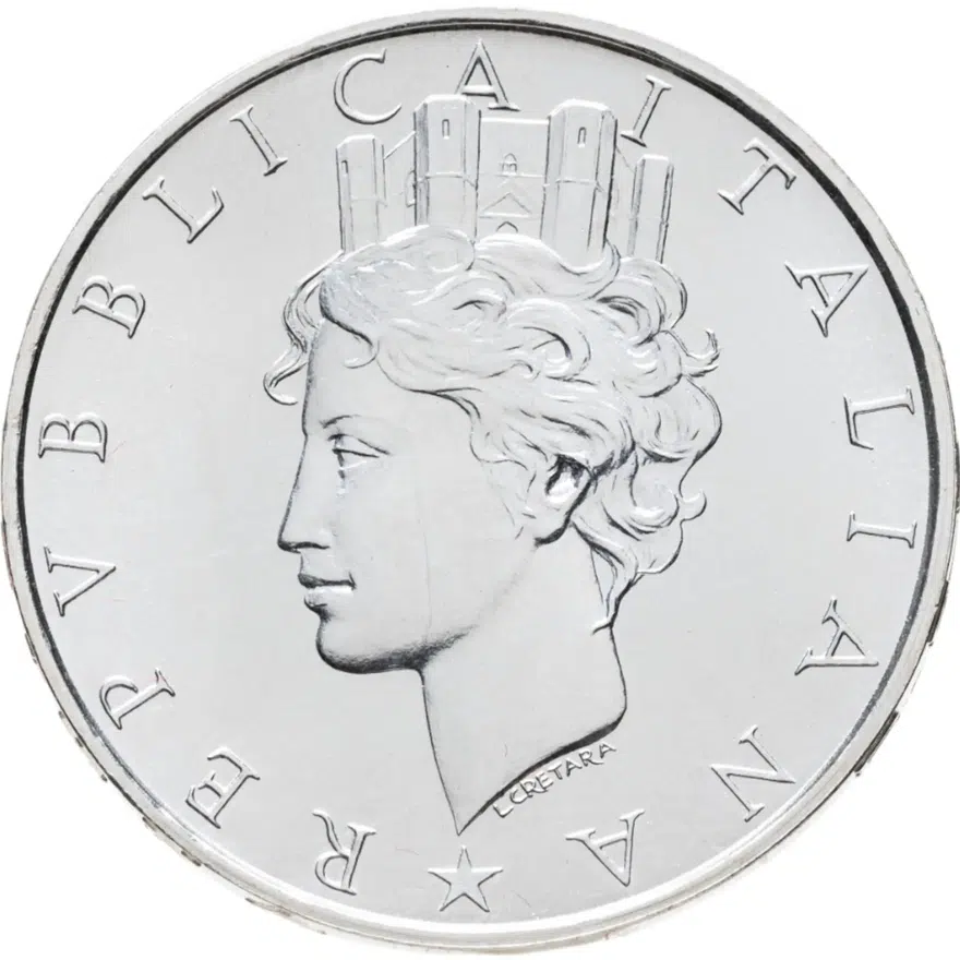 Италия 500 лир (lire) 1988  40 лет Конституции Италии, аверс