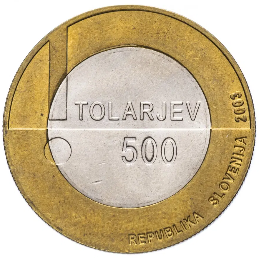 Словения 500 толаров (tolarjev) 2003 "Европейский год людей с ограниченными возможностями", реверс