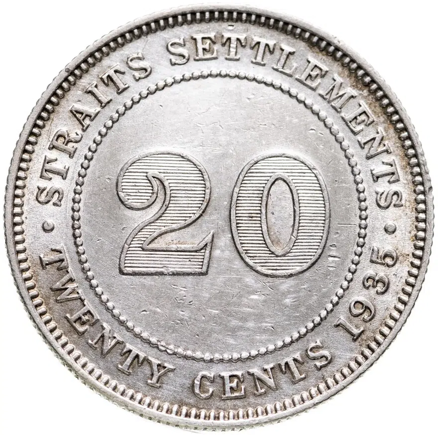 Стрейтс Сеттлментс 20 центов 1935