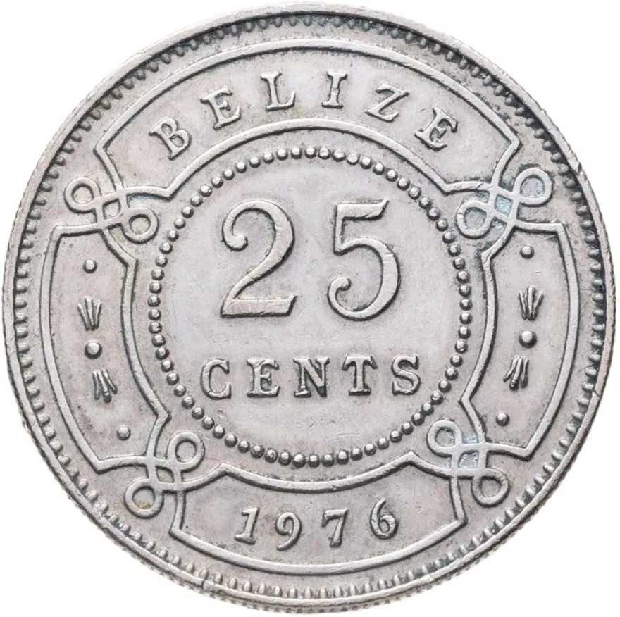 Белиз 25 центов (cents) 1976 бюст Королевы Елизаветы II