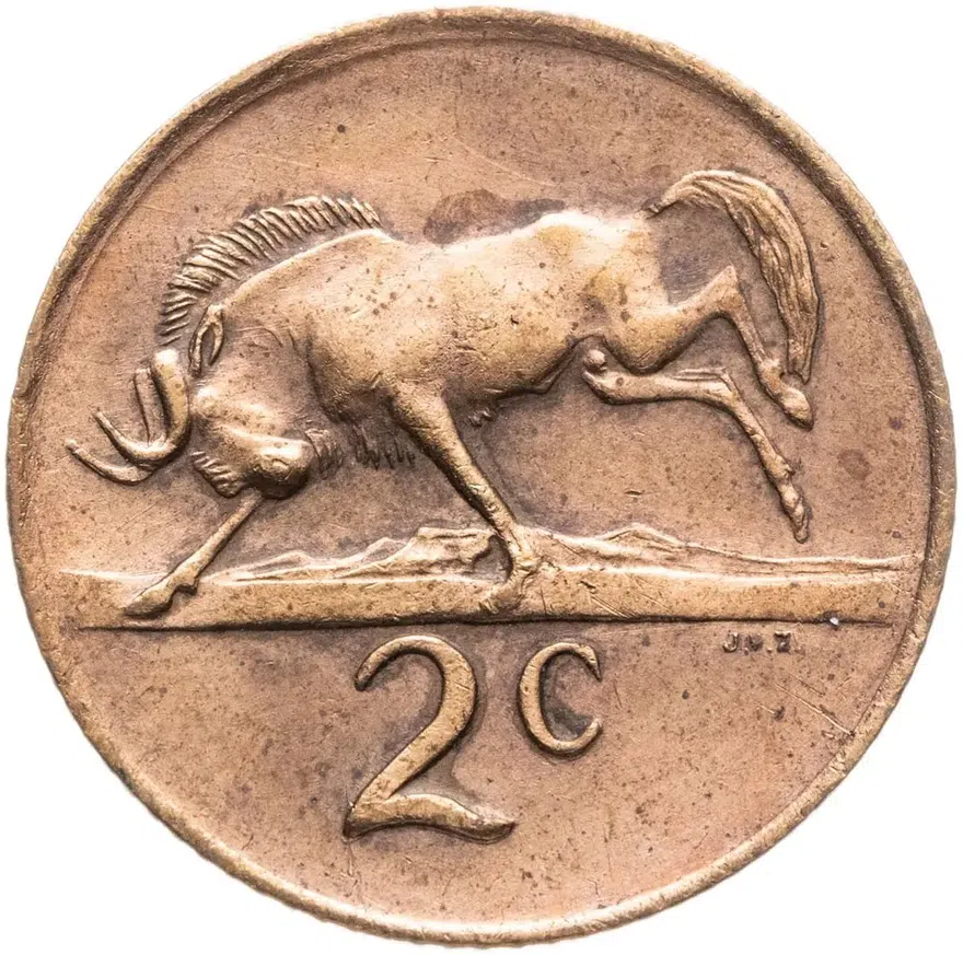 ЮАР 2 цента (cents) 1977, аверс