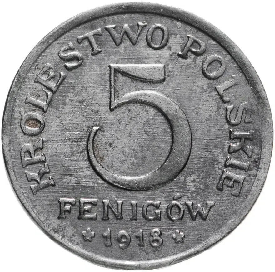 Польша 5 фенигов (fenigow) 1918, аверс