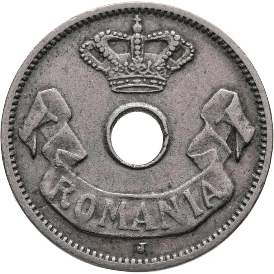 Румыния 5 банов (bani) 1906 J  знак монетного двора: "J" - Гамбург, реверс