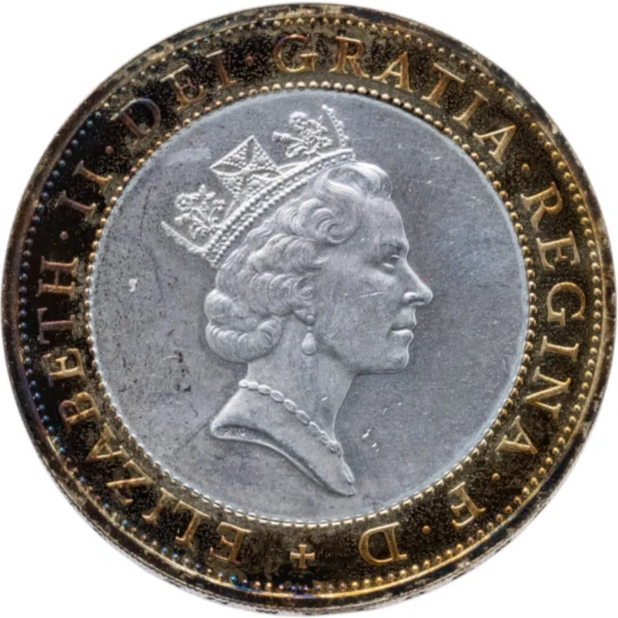 Великобритания 2 фунта 1997, аверс