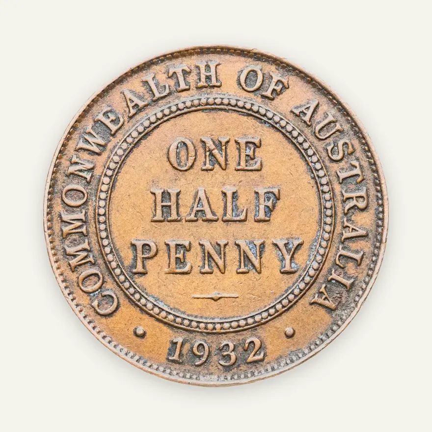 Австралия 1/2 пенни (penny) 1932, реверс