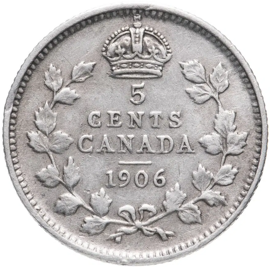 Канада 5 центов (cents) 1906