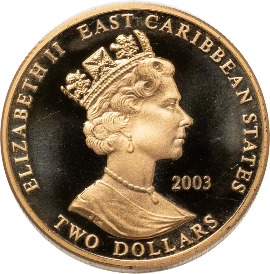 Восточные Карибы 2 доллара (dollars) 2003 "Британские полководцы - Бернард Лоу Монтгомери", реверс