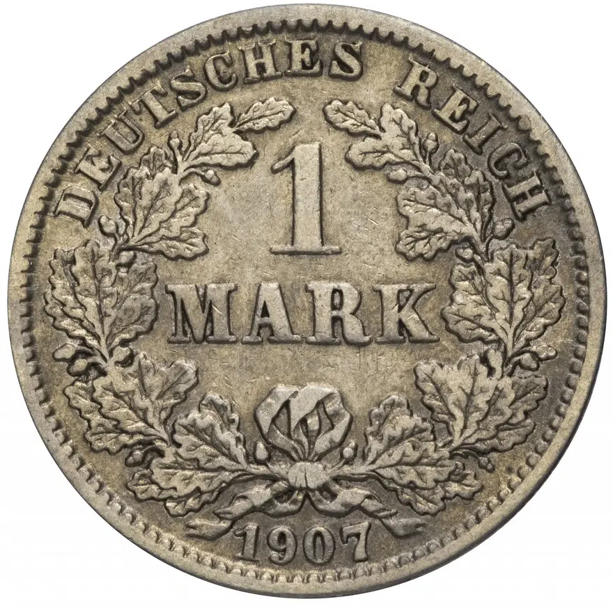 Германия 1 марка 1907 "J", аверс