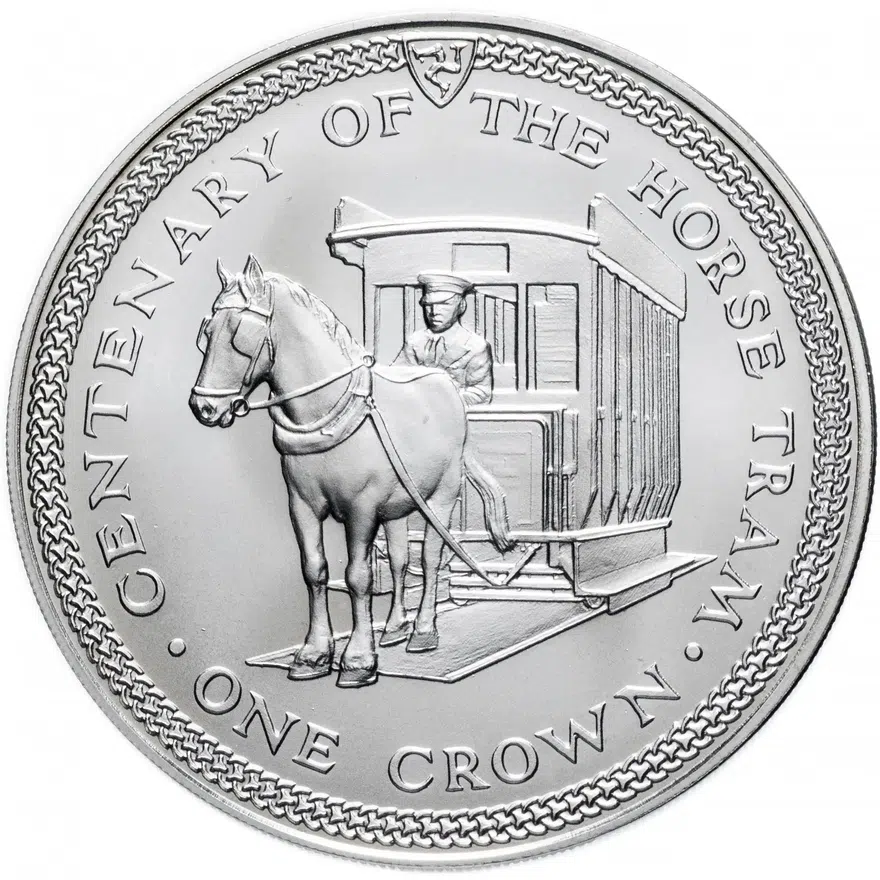 Остров Мэн 1 крона (crown) 1976 "100 лет Конной железной дороге", реверс