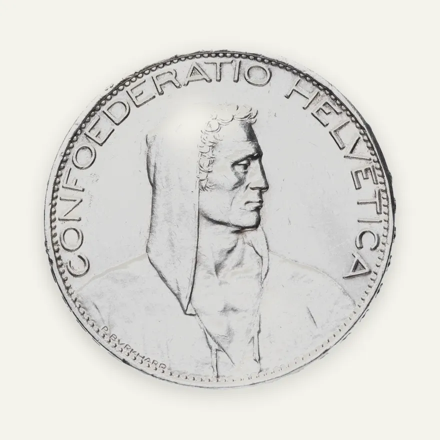 Швейцария 5 франков (francs) 1926, реверс