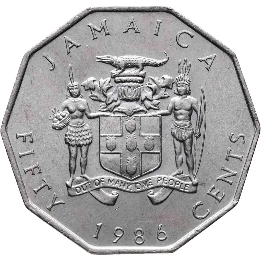 Ямайка 50 центов (cents) 1986, реверс