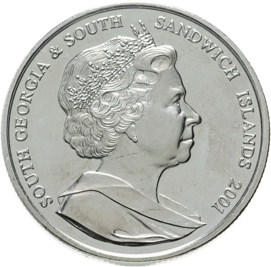 Южная Георгия 2 фунта (pounds) 2001  Сэр Джозеф Бэнкс, реверс