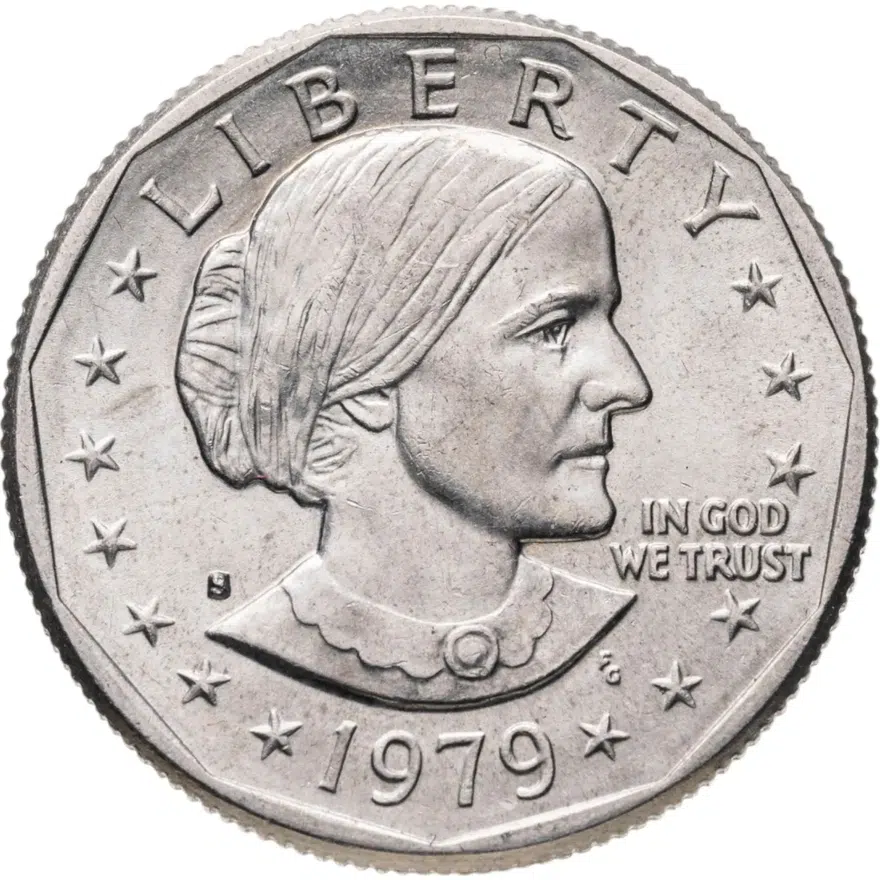 США 1 доллар (dollar) 1979 S доллар Сьюзен Энтони знак монетного двора "S" - Сан-Франциско, аверс