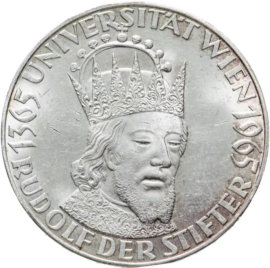 Австрия 50 шиллингов (shillings) 1965  600 лет Венскому университету, реверс