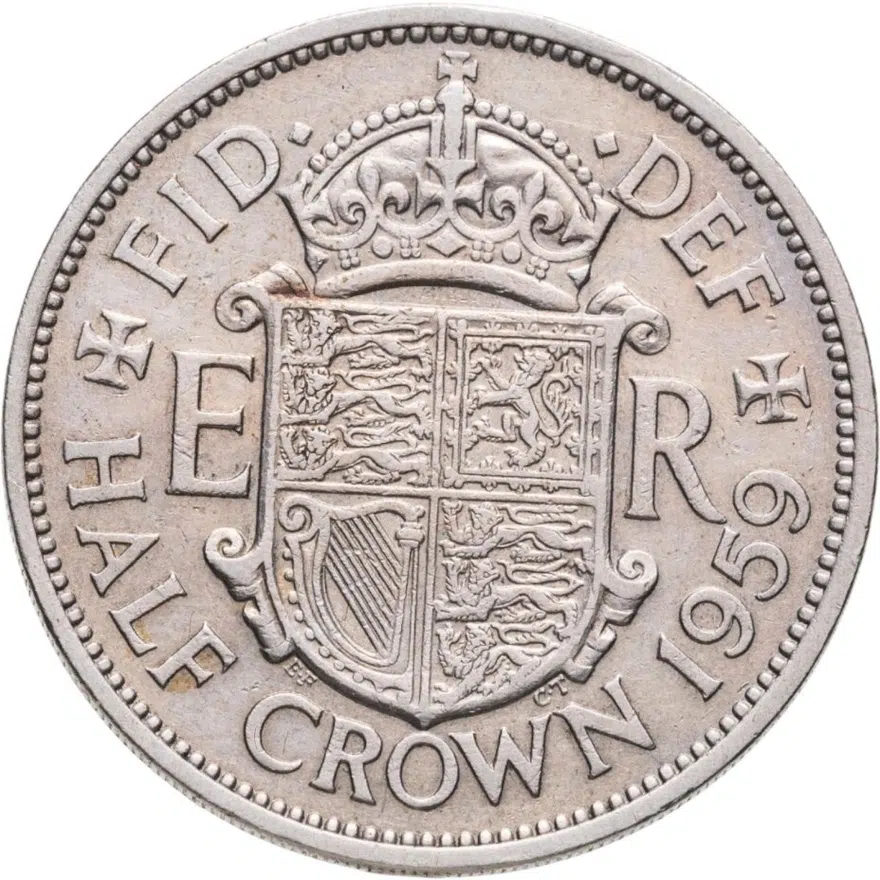 Великобритания 1/2 кроны (crown) 1959, реверс
