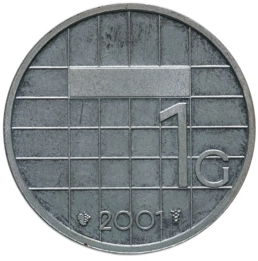 Нидерланды 1 гульден (gulden) 2001, аверс