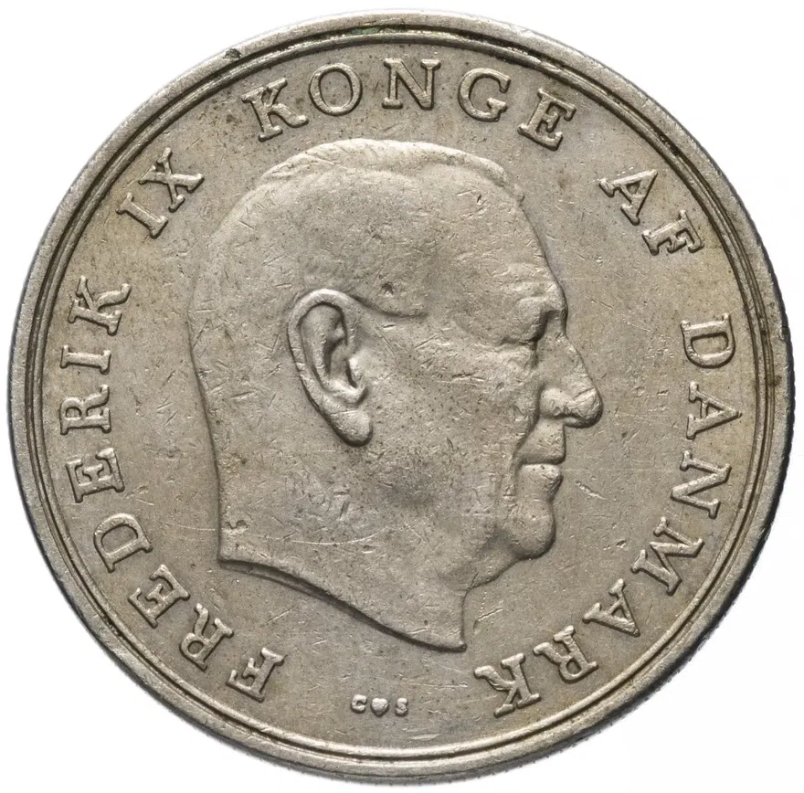 Дания 5 крон (kroner) 1960 период правления Фредерика 9