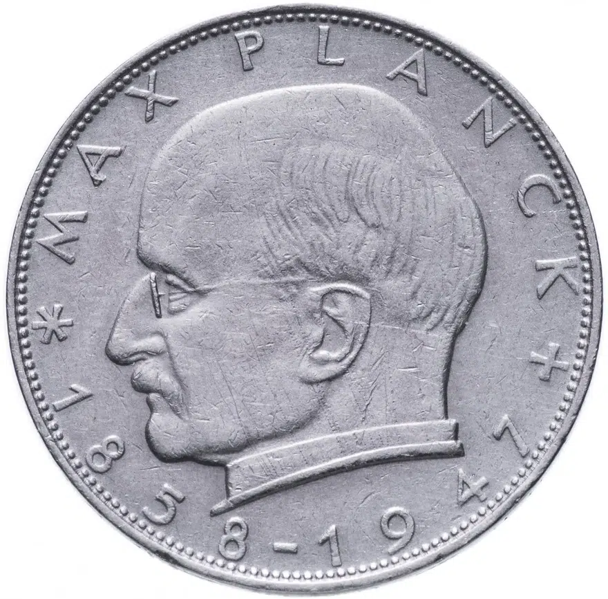 Германия 2 марки 1962 (F) "Макс Планк", аверс