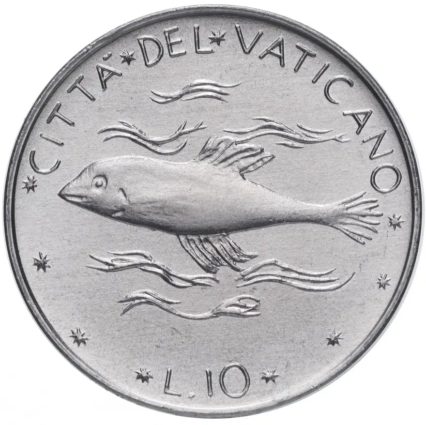 Ватикан 10 лир (lire) 1977