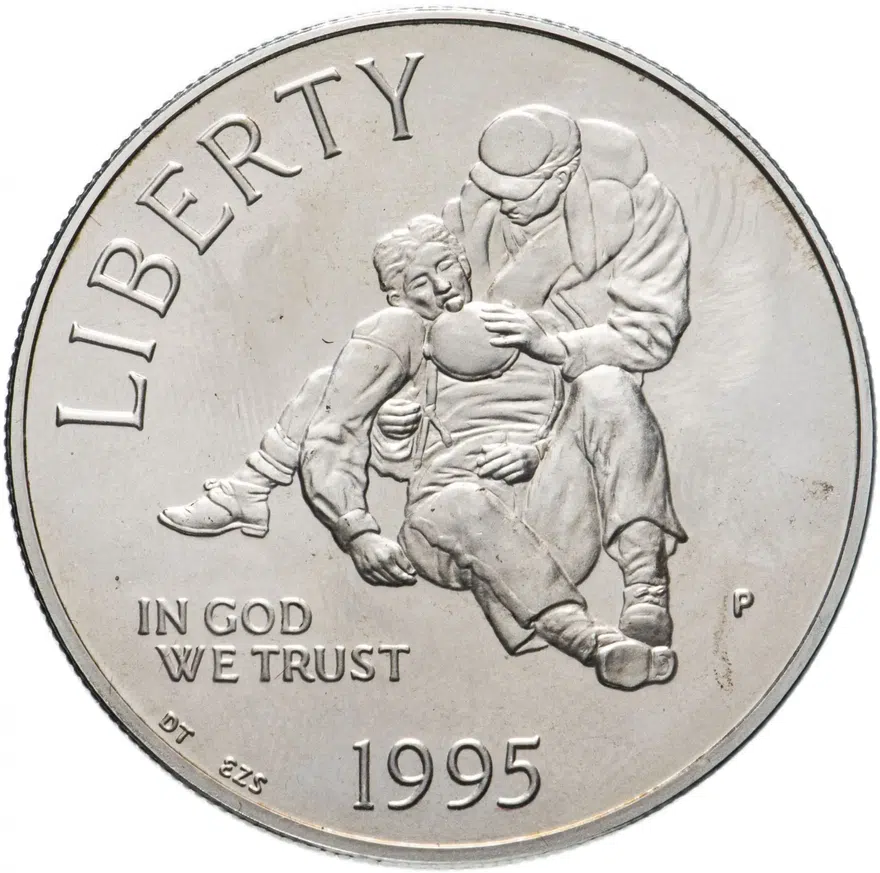 США 1 dollar (доллар) 1995 "Civil War (Гражданская война)", аверс