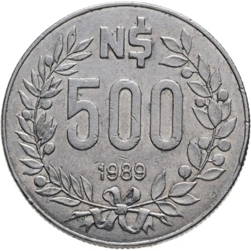 Уругвай 500 новых песо (nuevos pesos) 1989, реверс