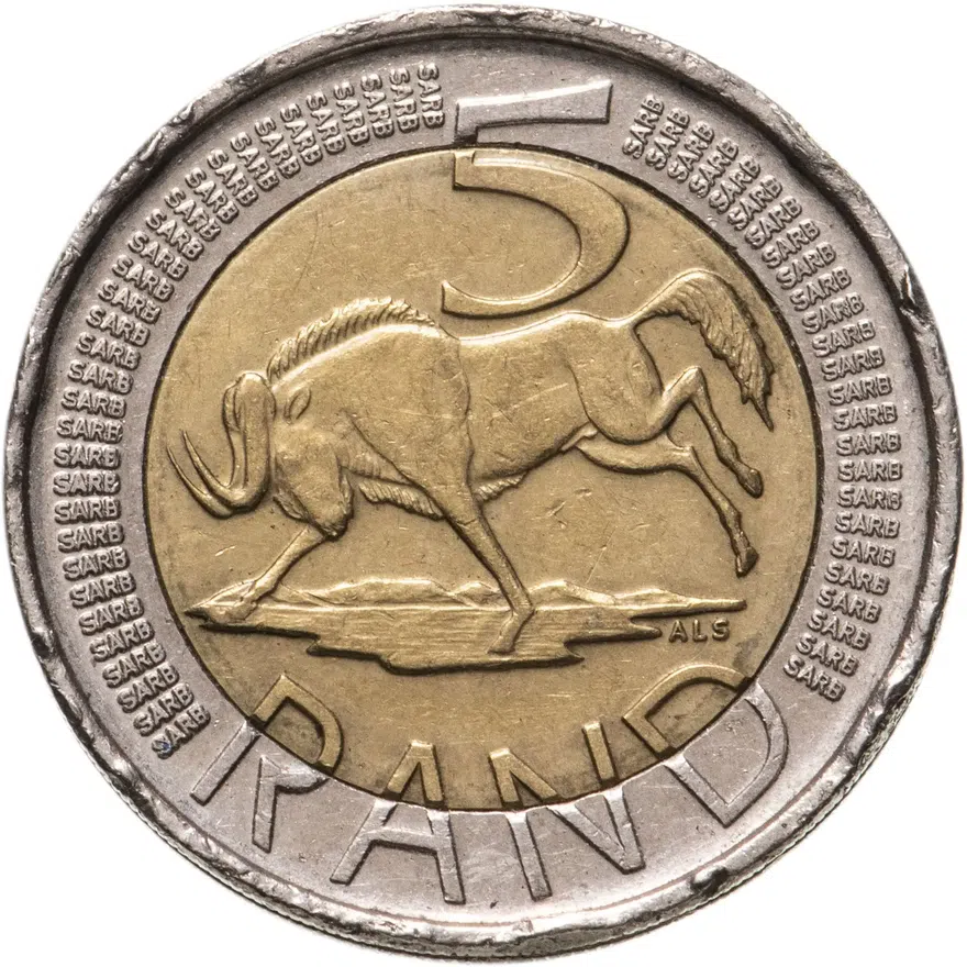 ЮАР 5 рандов (рэндов, rand) 2016