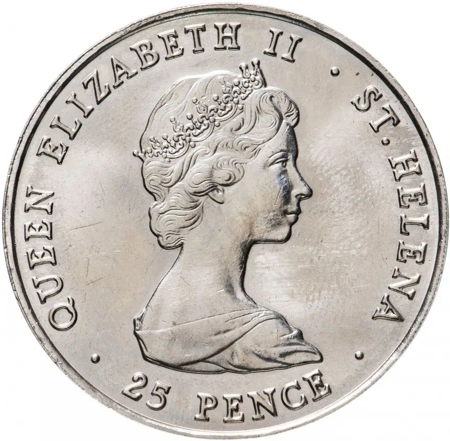 Остров Святой Елены 25 пенсов (pence) 1980  80 лет со дня рождения Королевы Матери, реверс