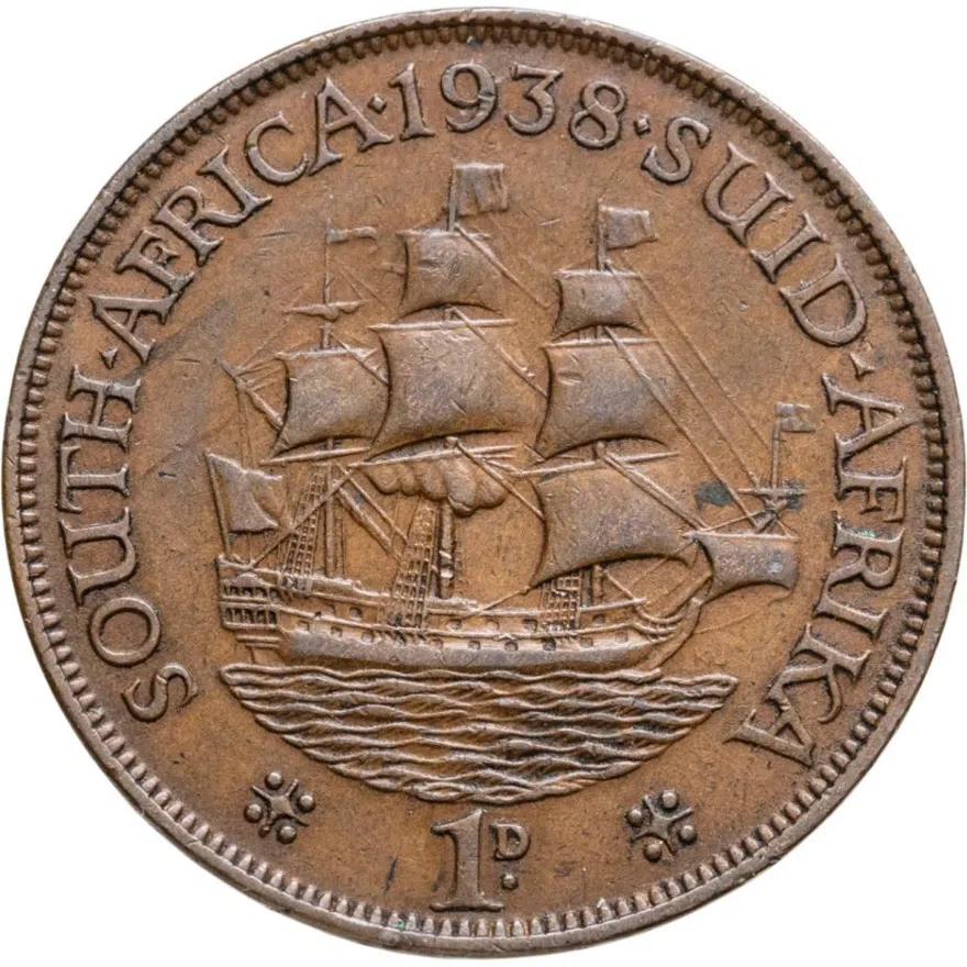 ЮАР 1 пенни (penny) 1938, реверс