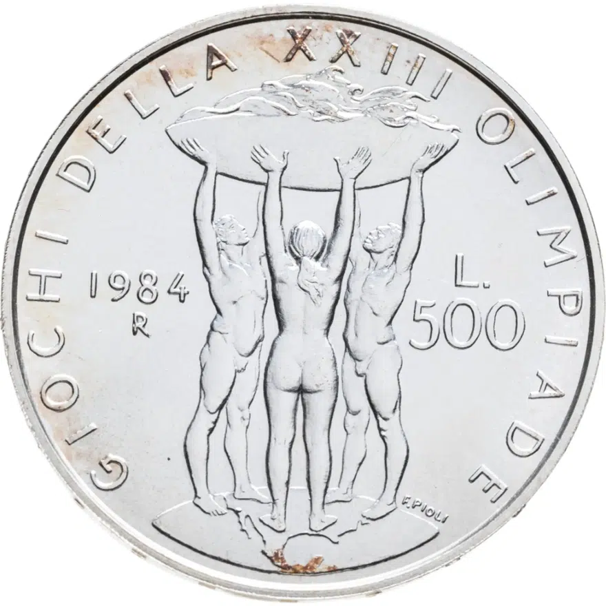 Италия 500 лир (lire) 1984  XXIII летние Олимпийские Игры, Лос-Анджелес, реверс