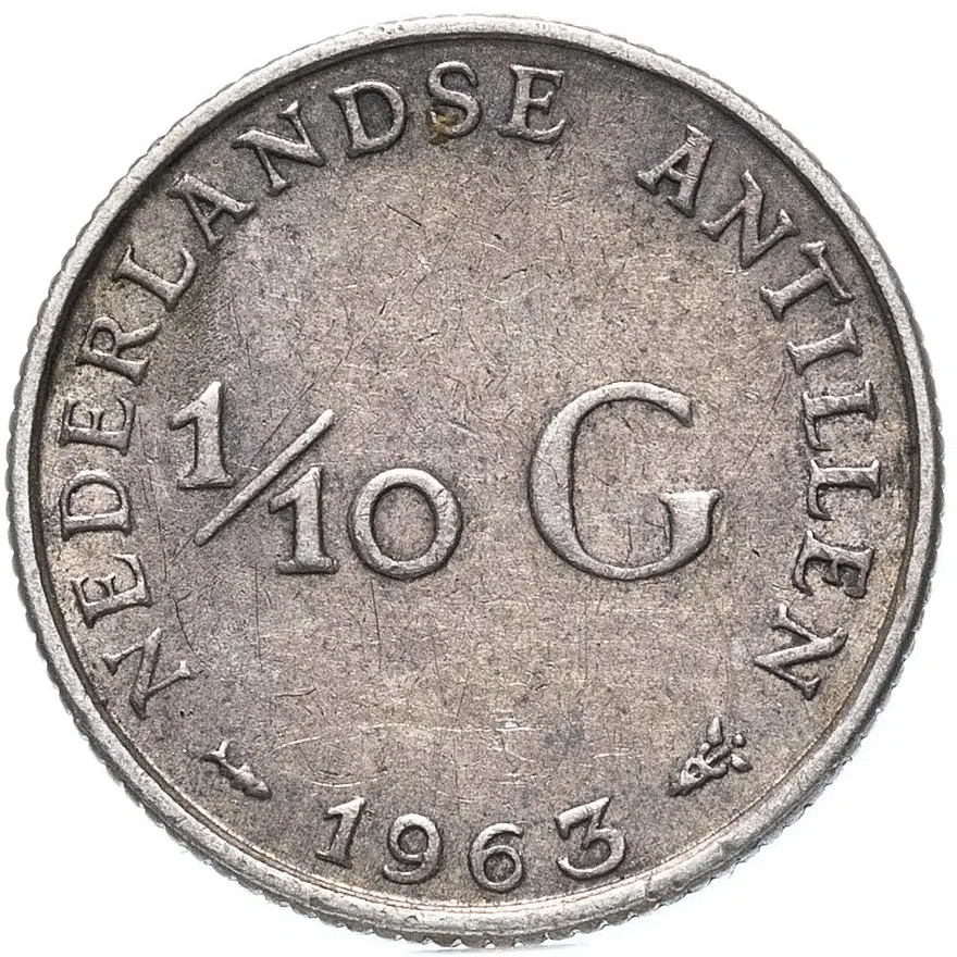 Нидерландские Антильские острова 1/10 гульдена (gulden) 1963