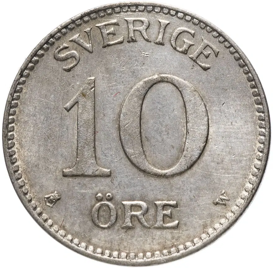 Швеция 10 эре (ore) 1911, реверс