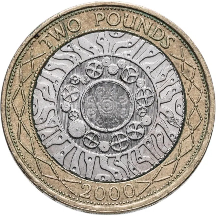 Великобритания 2 фунта (pounds) 2000, реверс