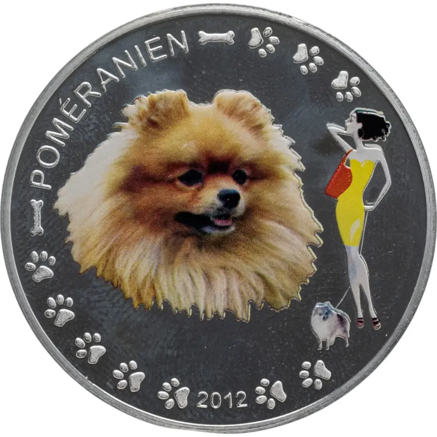Бенин 1000 франков (francs) 2012  Померанский шпиц