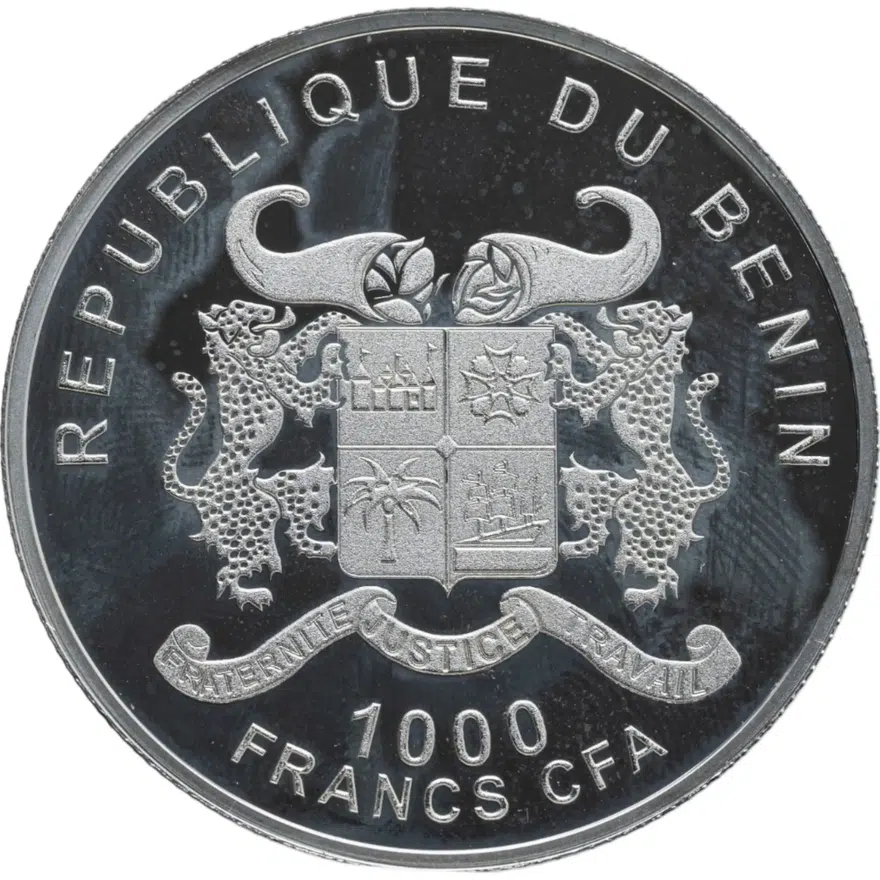 Бенин 1000 франков (francs) 2012  Померанский шпиц, реверс