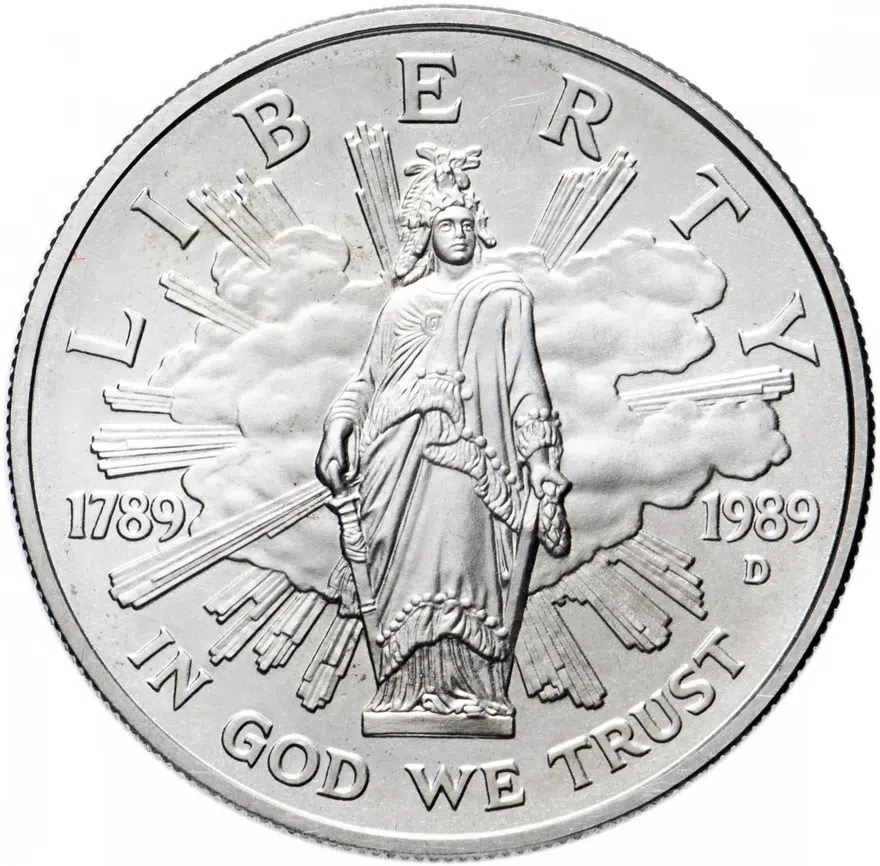 США 1 dollar (доллар) 1989 Congress (200-летие Конгресса США), аверс