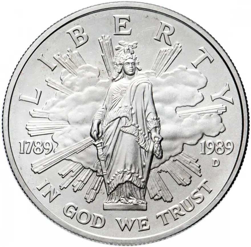 США 1 dollar (доллар) 1989 Congress (200-летие Конгресса США), реверс