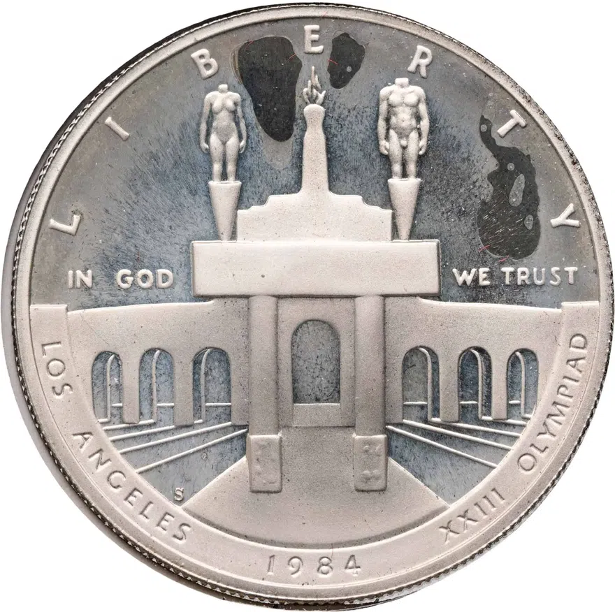 США 1 доллар (dollar) 1984 S XXIII летние Олимпийские Игры 1984 в Лос-Анджелесе знак монетного двора "S" - Сан-Франциско, реверс