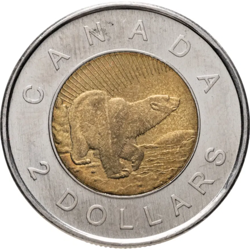 Канада 2 доллара (dollars) 2006 10 лет с начала чекана монет 2 доллара, реверс