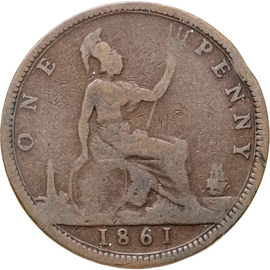 Великобритания 1 пенни (penny) 1861