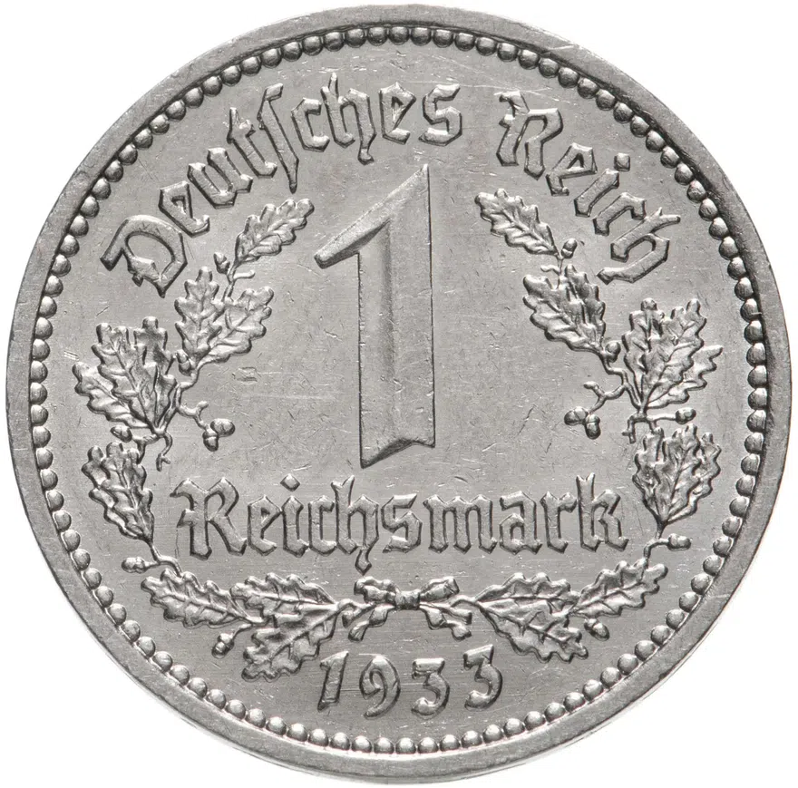 Германия, Третий рейх 1 рейхсмарка (reichsmark) 1933 D