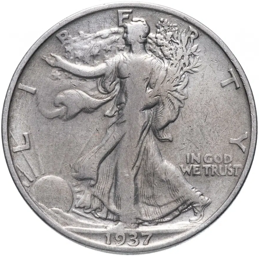США 50 центов (1/2 доллара, half dollar) 1937 "S", аверс
