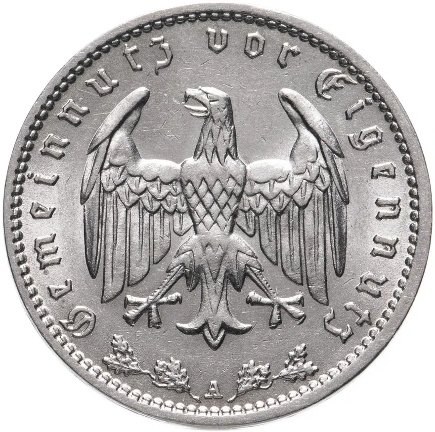 Германия, Третий рейх 1 рейхсмарка (reichsmark) 1935 A, реверс