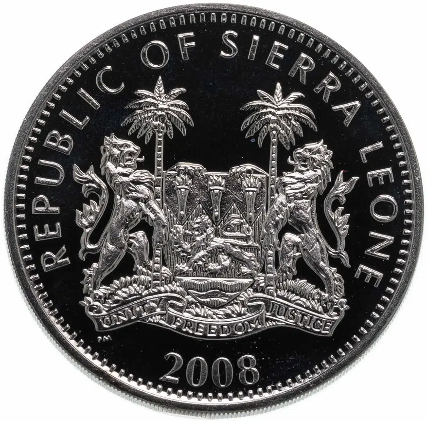 Сьерра-Леоне 10 долларов (dollars) 2008  Ночные животные - Галаго, реверс