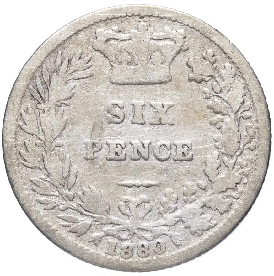 Великобритания 6 пенсов (pence) 1880