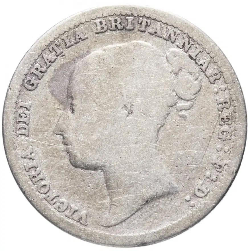 Великобритания 6 пенсов (pence) 1880, реверс
