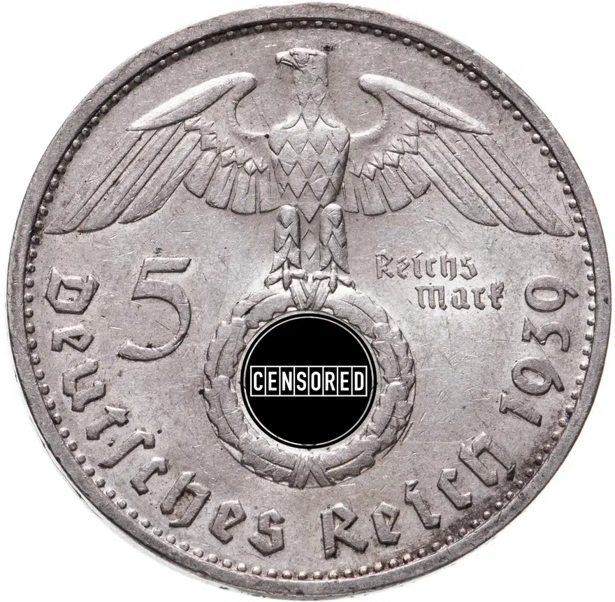 Германия Третий Рейх 5 рейхсмарок (reichsmark) 1939  Гинденбург