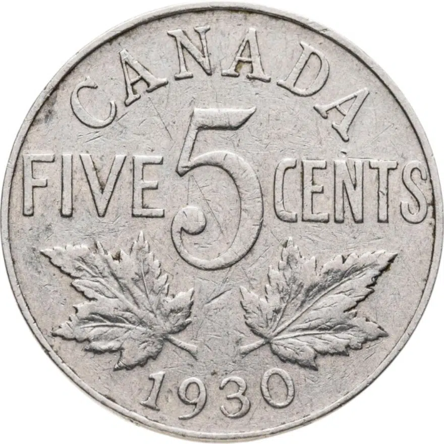 Канада 5 центов (cents) 1930, аверс