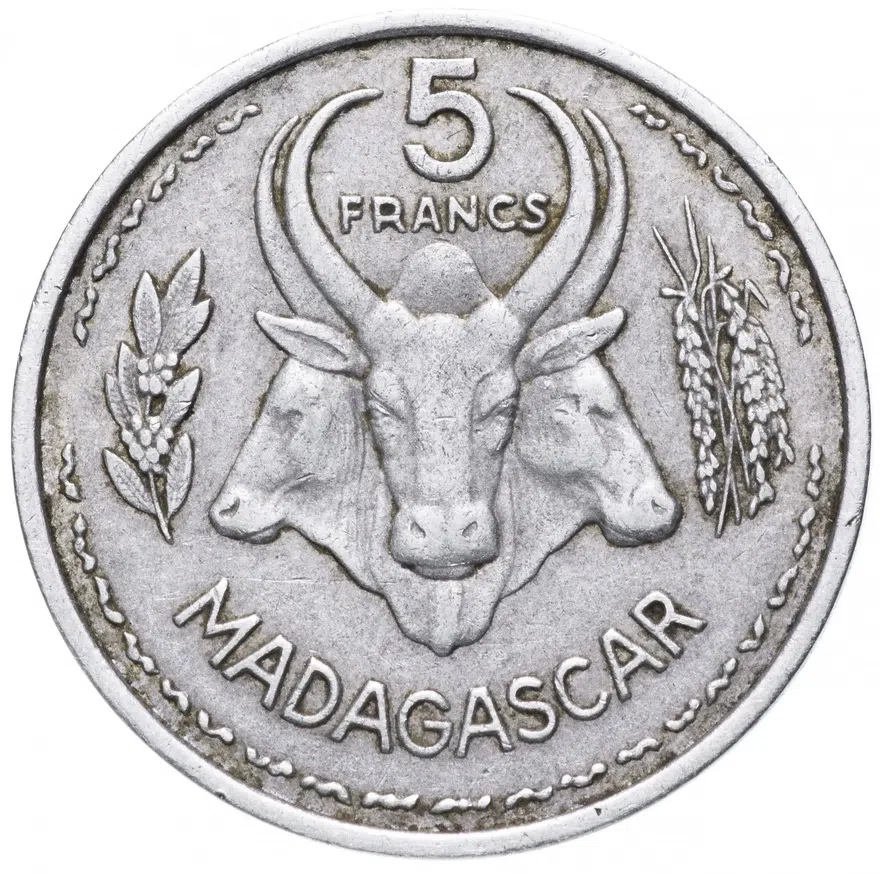 Мадагаскар 5 франков (francs) 1953, реверс