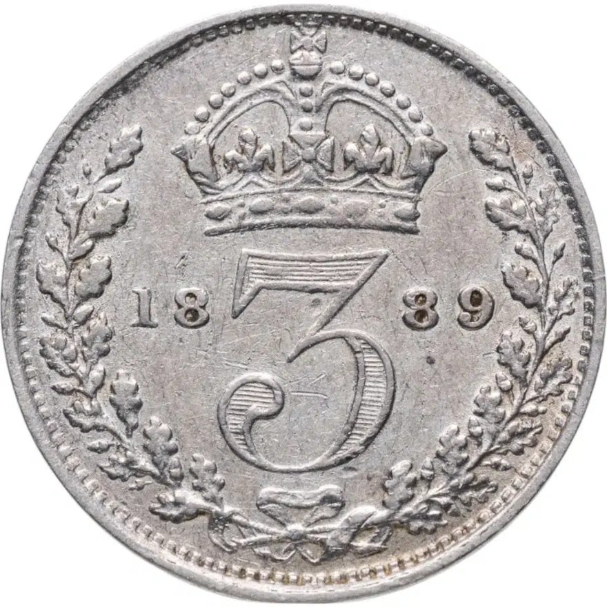 Великобритания 3 пенса (pence) 1889, реверс